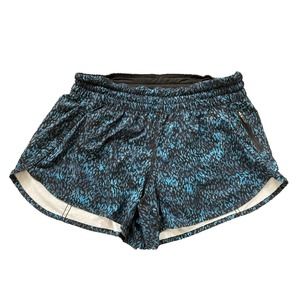 Lululemon Tracker Shorts Blue Black Print Size 12
